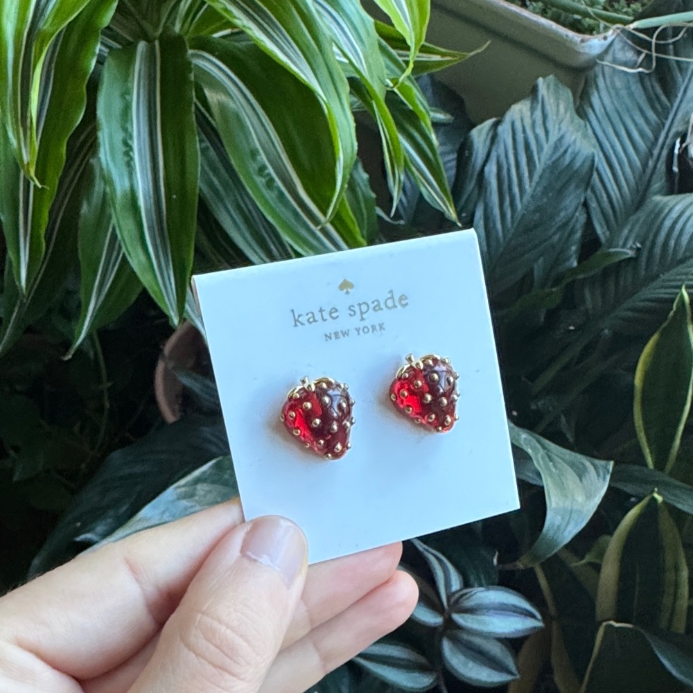 Kate Spade Gold and Red tutti frutti Strawberry Earrings